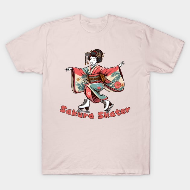 Ice skating geisha T-Shirt by Japanese Fever